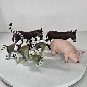 Realistic Animal Figures Donkey Lemur Family Pig Boar Safari Ltd K&Mint
